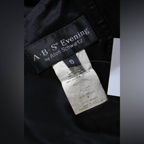 ABS Evening by Allen Schwartz Womens Strapless Full Length Gown Black Size 6 - Picture 3 of 3